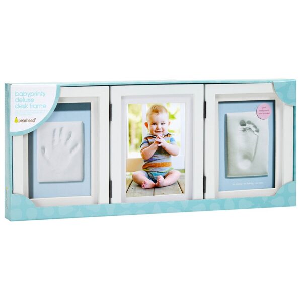 Babyaftryk bordramme hvid deluxe fodaftryk haandaftryk billede emballage 21513