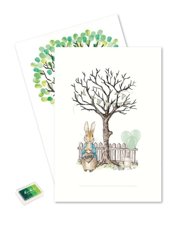 Plakat med fingeraftryk peter kanin groen a3 fp018. 1