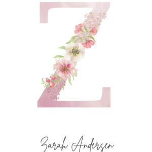 Bogstav plakat z med navn dato blomster