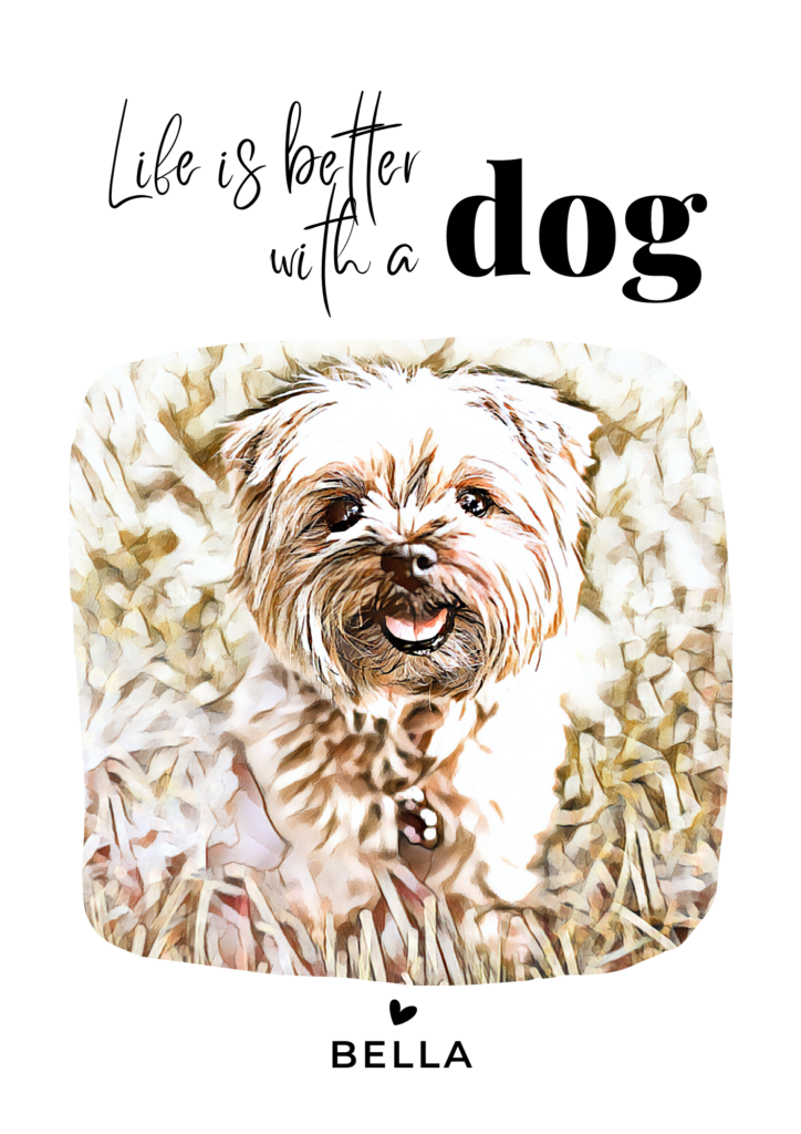 bytte rundt badminton isolation Plakat af din hund med navn | LIFE IS BETTER WITH A DOG - mitaftryk.dk